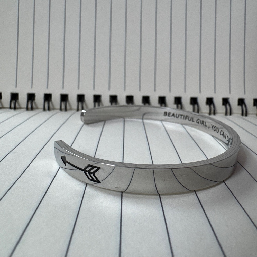 Silver Inspirational Cuff Bracelet - Picture 5 of 5